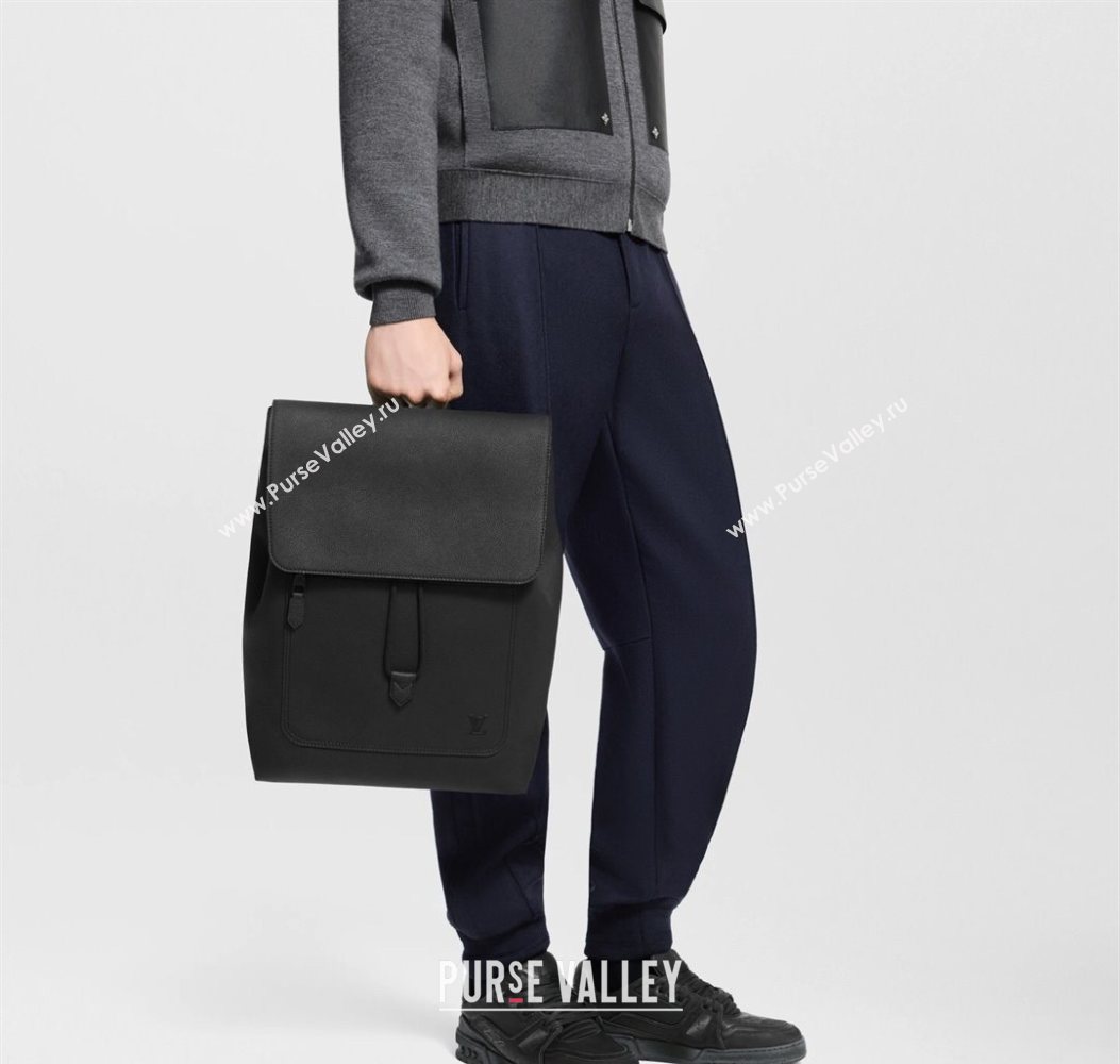 Louis Vuitton Mens Fastline Backpack bag in Black Waxy calfskin M15262 2025 (KI-251009035)