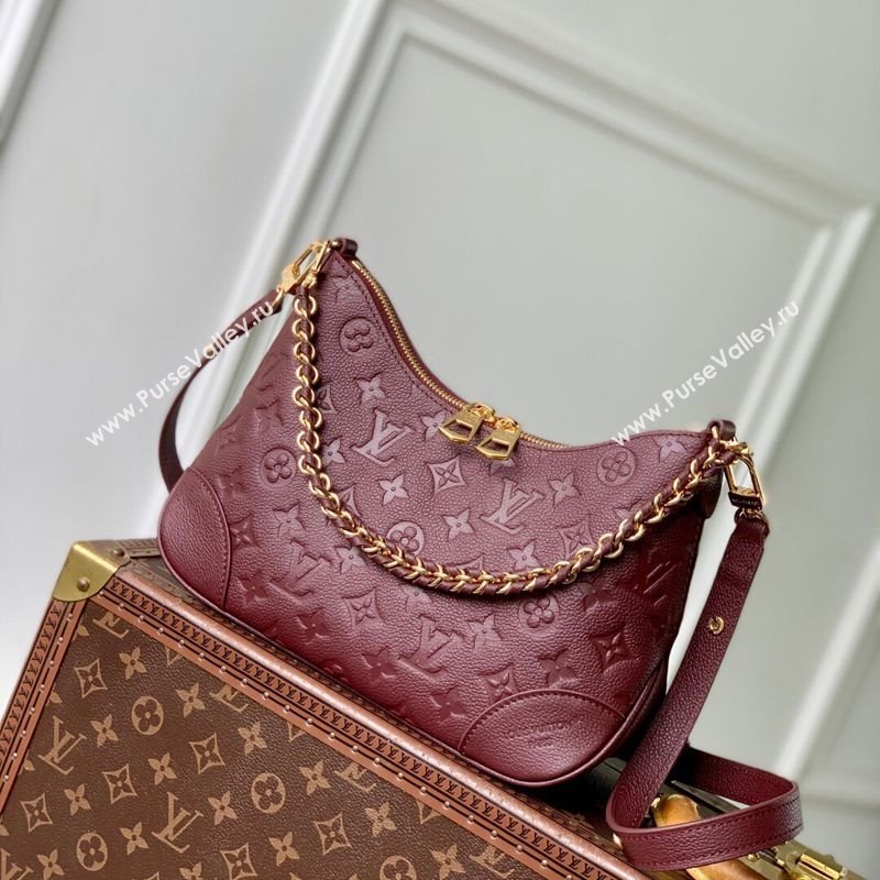 Louis Vuitton Boulogne Shoulder bag in Embossed Grained Leather Grenat Red 2025 M25827 (KI-251009036)