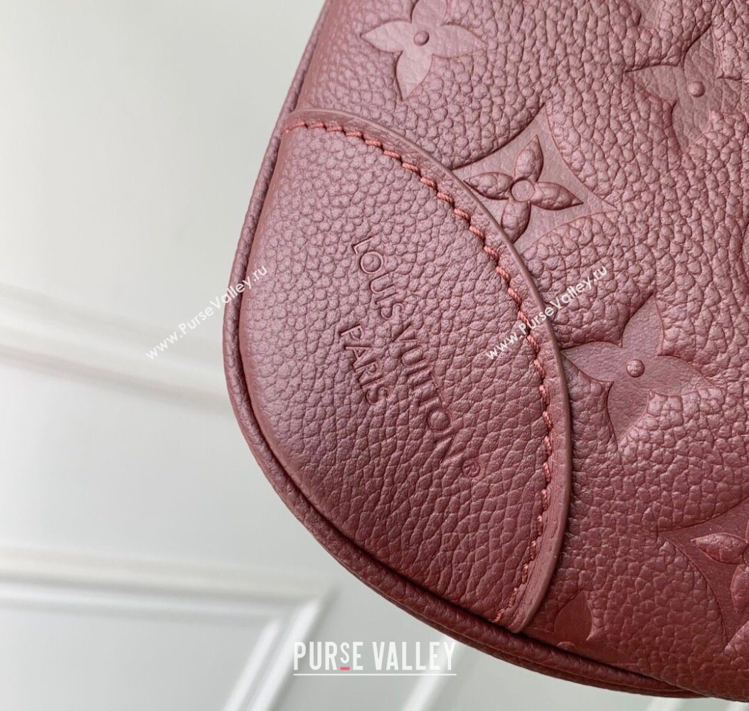 Louis Vuitton Boulogne Shoulder bag in Embossed Grained Leather Grenat Red 2025 M25827 (KI-251009036)