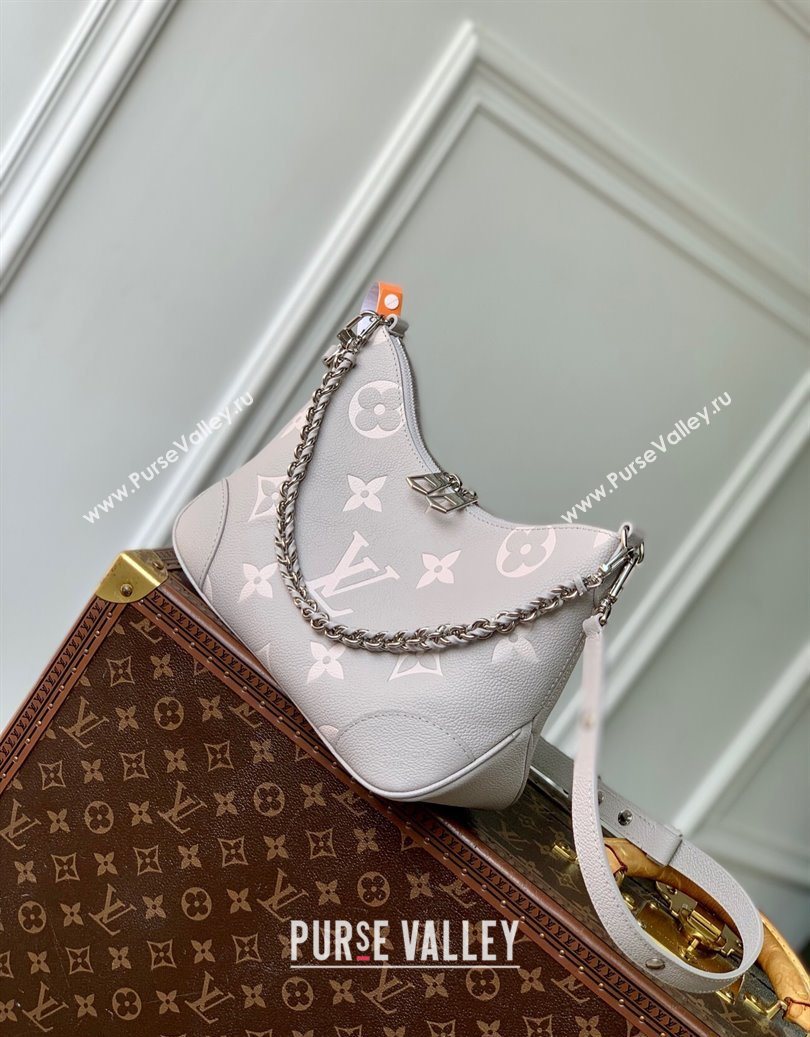 Louis Vuitton Boulogne Shoulder bag in Bicolor Grained Leather Grey 2025 M14211 (KI-251009037)