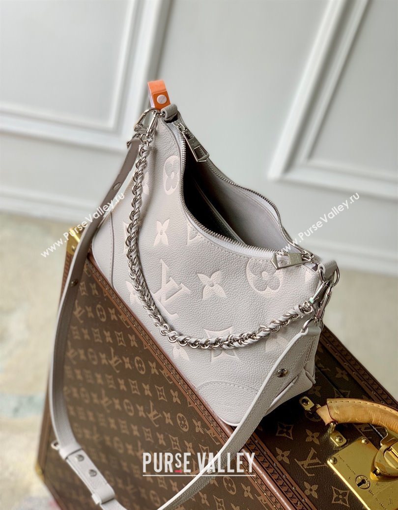 Louis Vuitton Boulogne Shoulder bag in Bicolor Grained Leather Grey 2025 M14211 (KI-251009037)