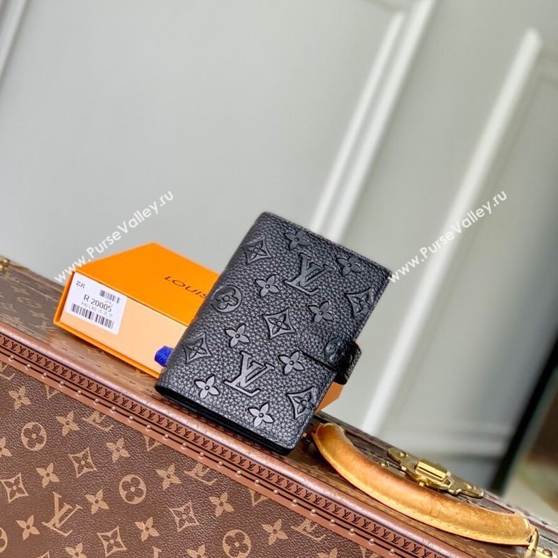 Louis Vuitton Small Ring Agenda Cover in Monogram Leather Black 2025 R20005 (KI-251009038)
