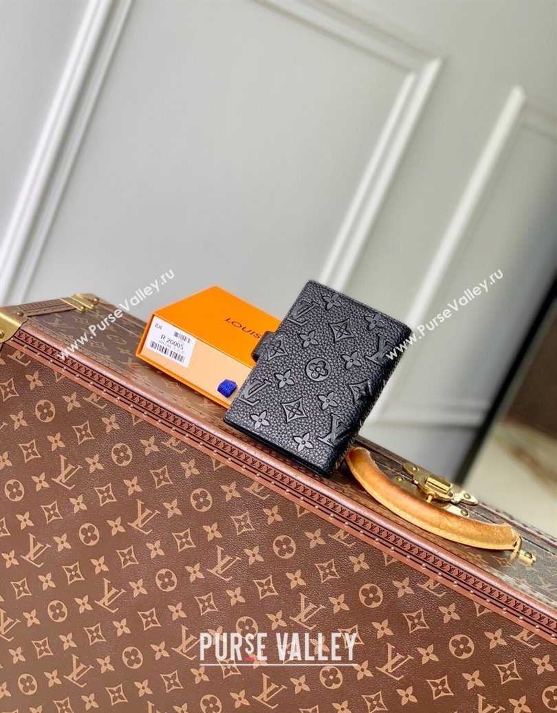 Louis Vuitton Small Ring Agenda Cover in Monogram Leather Black 2025 R20005 (KI-251009038)