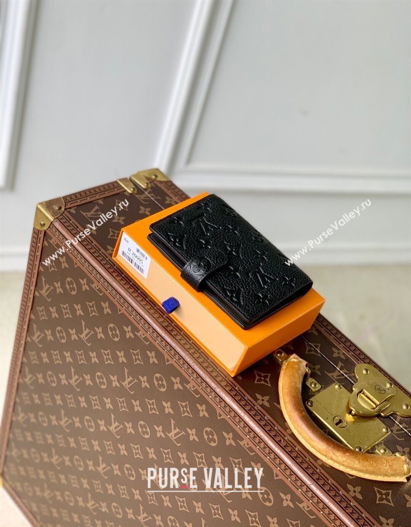 Louis Vuitton Small Ring Agenda Cover in Monogram Leather Black 2025 R20005 (KI-251009038)