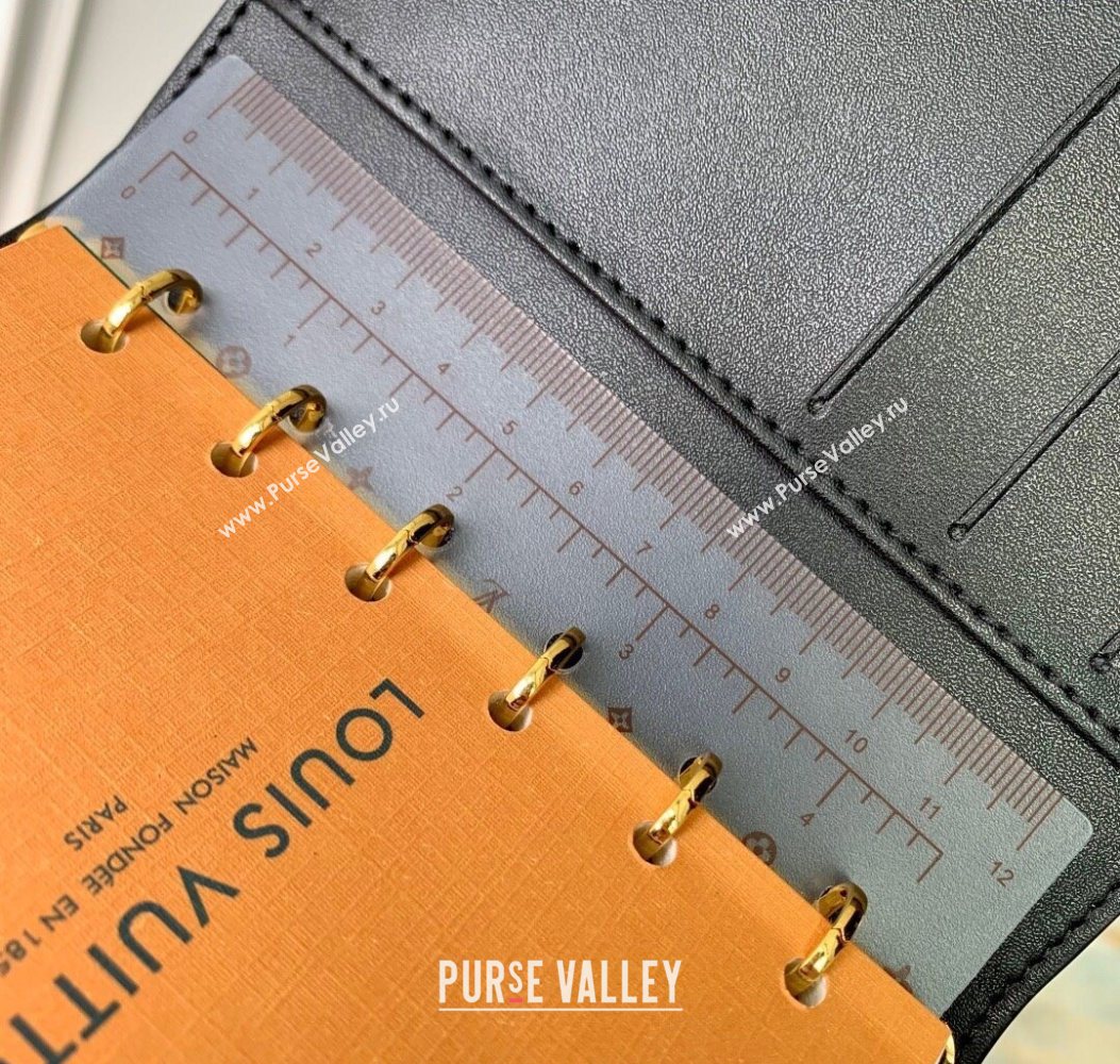 Louis Vuitton Small Ring Agenda Cover in Monogram Leather Black 2025 R20005 (KI-251009038)