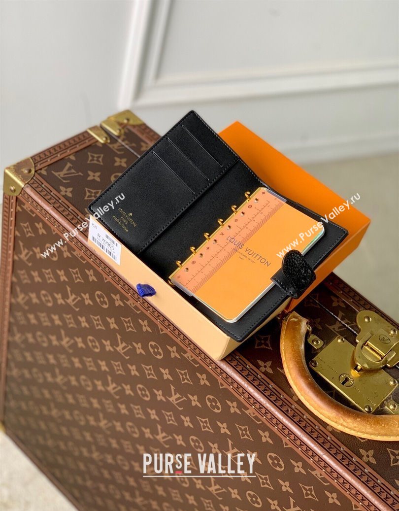 Louis Vuitton Small Ring Agenda Cover in Monogram Leather Black 2025 R20005 (KI-251009038)