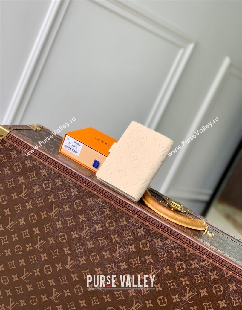 Louis Vuitton Small Ring Agenda Cover in Monogram Leather Cream White 2025 R20005 (KI-251009040)