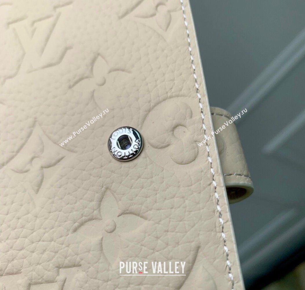 Louis Vuitton Small Ring Agenda Cover in Monogram Leather Cream White 2025 R20005 (KI-251009040)