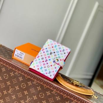 Louis Vuitton LV x TM Small Ring Agenda Cover in Monogram Canvas White/Multicolor 2025 R20005 (KI-251009043)