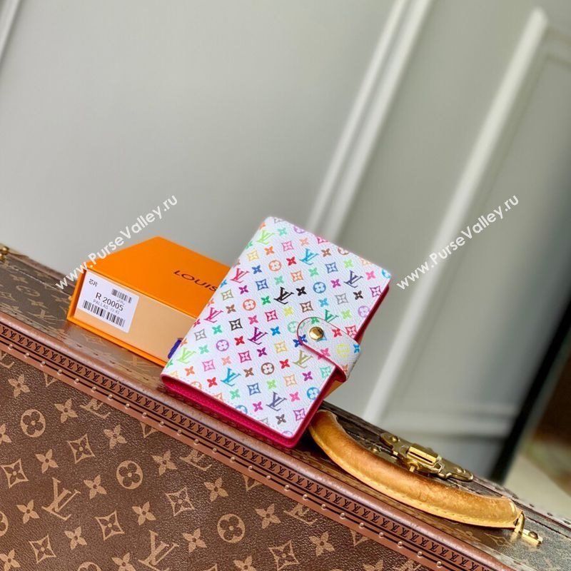 Louis Vuitton LV x TM Small Ring Agenda Cover in Monogram Canvas White/Multicolor 2025 R20005 (KI-251009043)