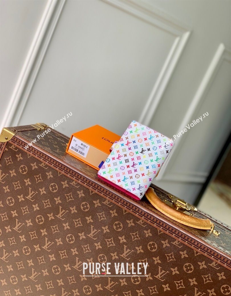 Louis Vuitton LV x TM Small Ring Agenda Cover in Monogram Canvas White/Multicolor 2025 R20005 (KI-251009043)