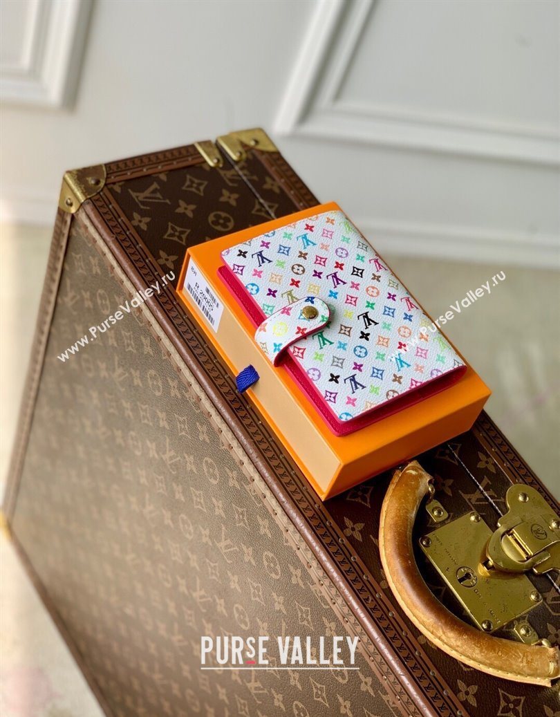 Louis Vuitton LV x TM Small Ring Agenda Cover in Monogram Canvas White/Multicolor 2025 R20005 (KI-251009043)