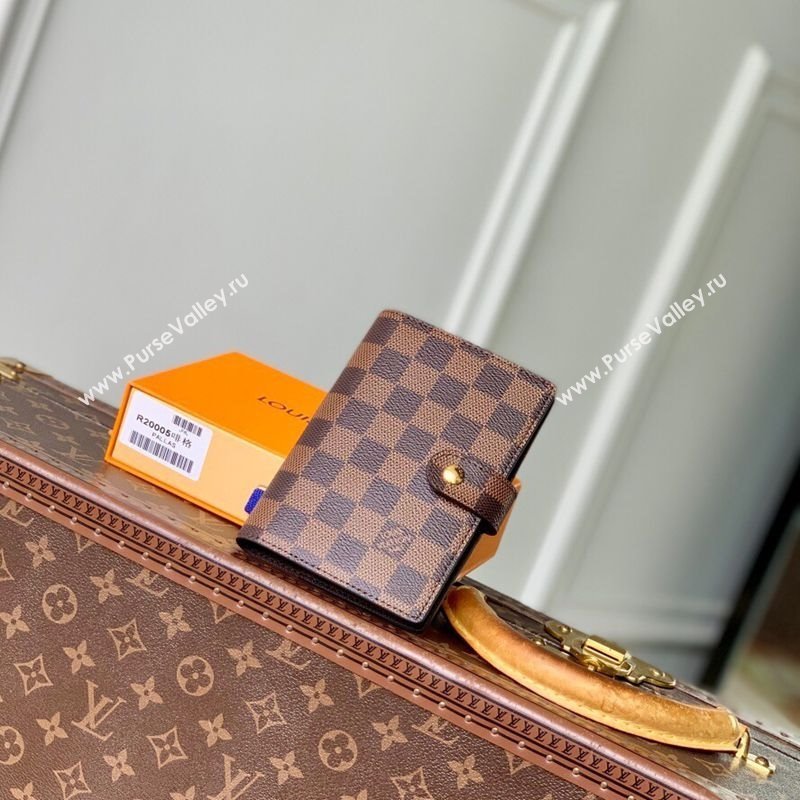 Louis Vuitton Small Ring Agenda Cover in Damier Ebene Canvas 2025 R20706 (KI-251009049)