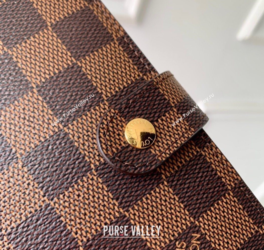 Louis Vuitton Small Ring Agenda Cover in Damier Ebene Canvas 2025 R20706 (KI-251009049)
