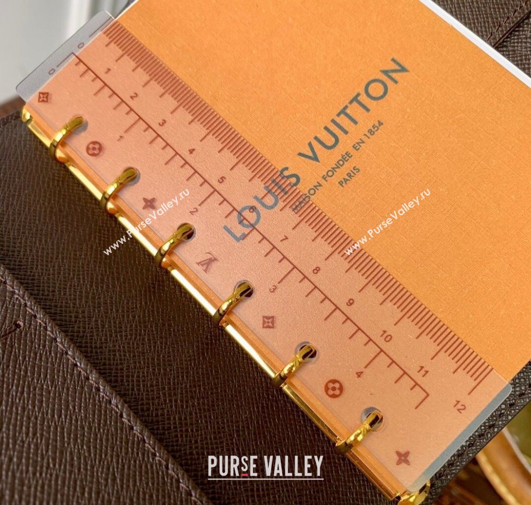 Louis Vuitton Small Ring Agenda Cover in Damier Ebene Canvas 2025 R20706 (KI-251009049)