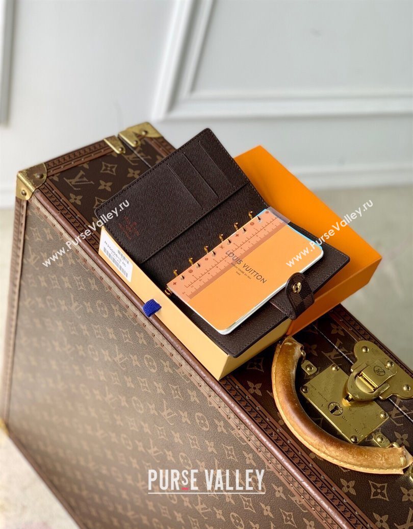 Louis Vuitton Small Ring Agenda Cover in Damier Ebene Canvas 2025 R20706 (KI-251009049)