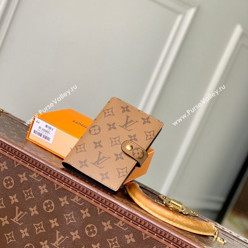 Louis Vuitton Small Ring Agenda Cover in Monogram Reverse Canvas 2025 R20005 (KI-251009045)