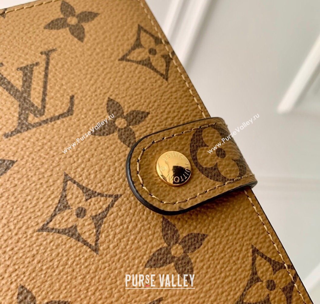 Louis Vuitton Small Ring Agenda Cover in Monogram Reverse Canvas 2025 R20005 (KI-251009045)