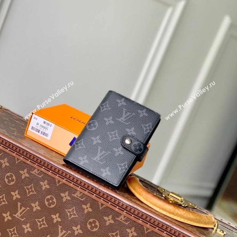 Louis Vuitton Small Ring Agenda Cover in Monogram Canvas Black 2025 R20005 (KI-251009047)