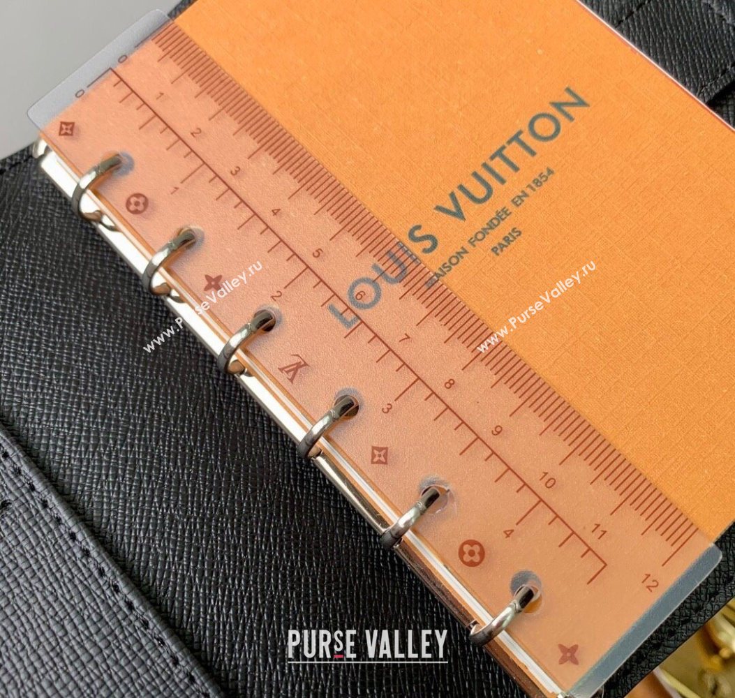 Louis Vuitton Small Ring Agenda Cover in Monogram Canvas Black 2025 R20005 (KI-251009047)