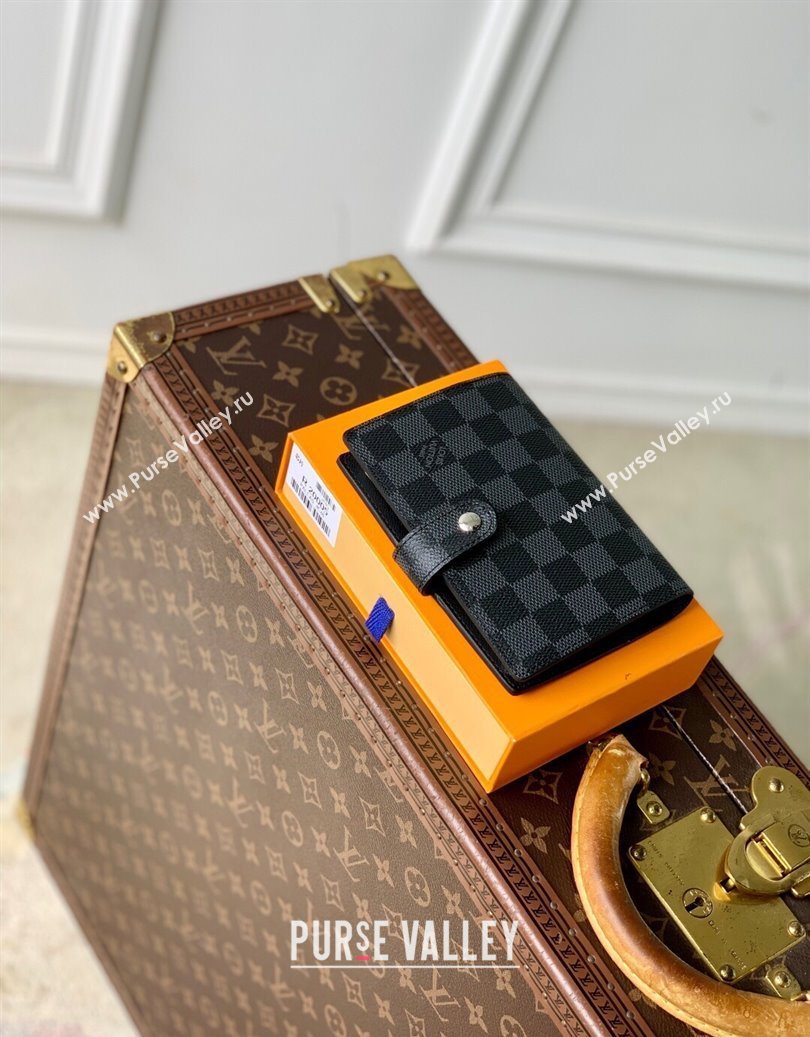 Louis Vuitton Small Ring Agenda Cover in Damier Graphite Canvas 2025 R20005 (KI-251009050)