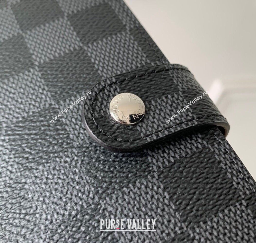 Louis Vuitton Small Ring Agenda Cover in Damier Graphite Canvas 2025 R20005 (KI-251009050)
