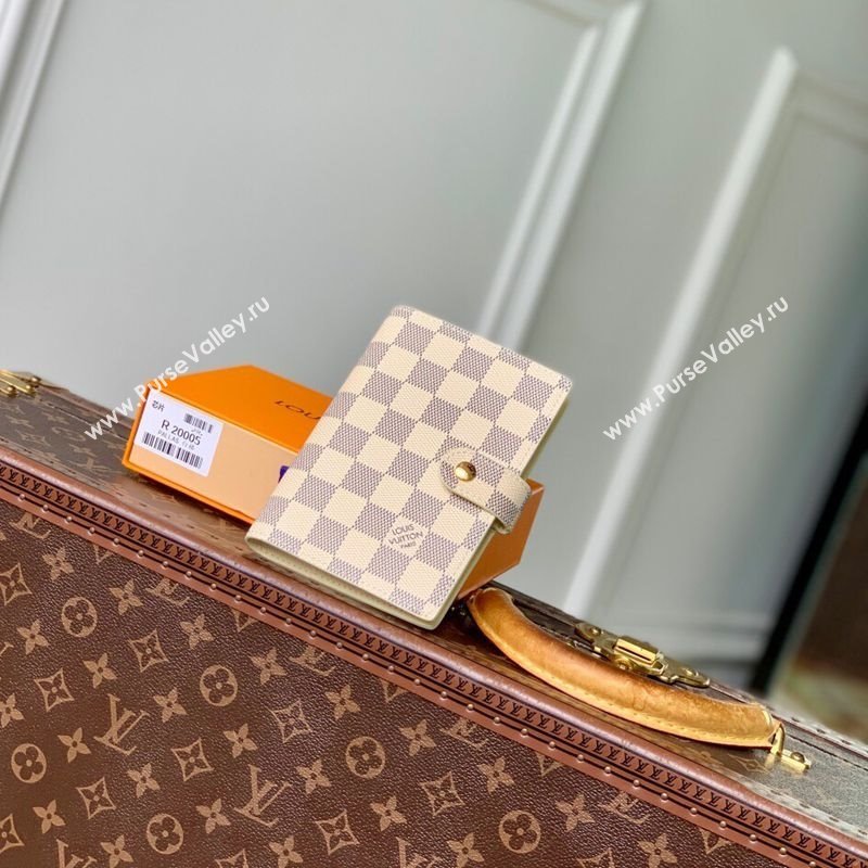 Louis Vuitton Small Ring Agenda Cover in Damier Azur Canvas 2025 R20706 (KI-251009051)