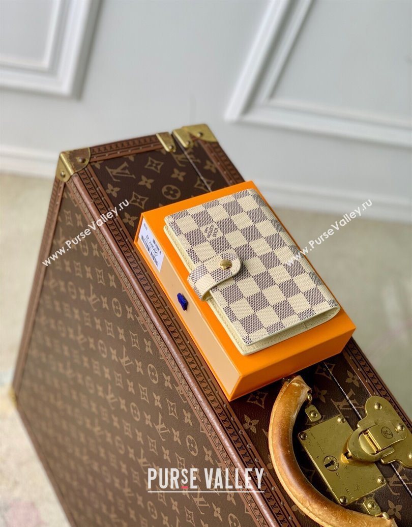 Louis Vuitton Small Ring Agenda Cover in Damier Azur Canvas 2025 R20706 (KI-251009051)