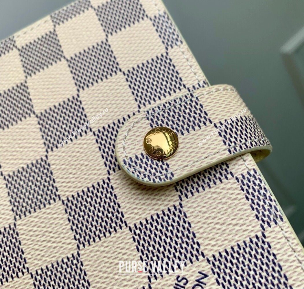 Louis Vuitton Small Ring Agenda Cover in Damier Azur Canvas 2025 R20706 (KI-251009051)