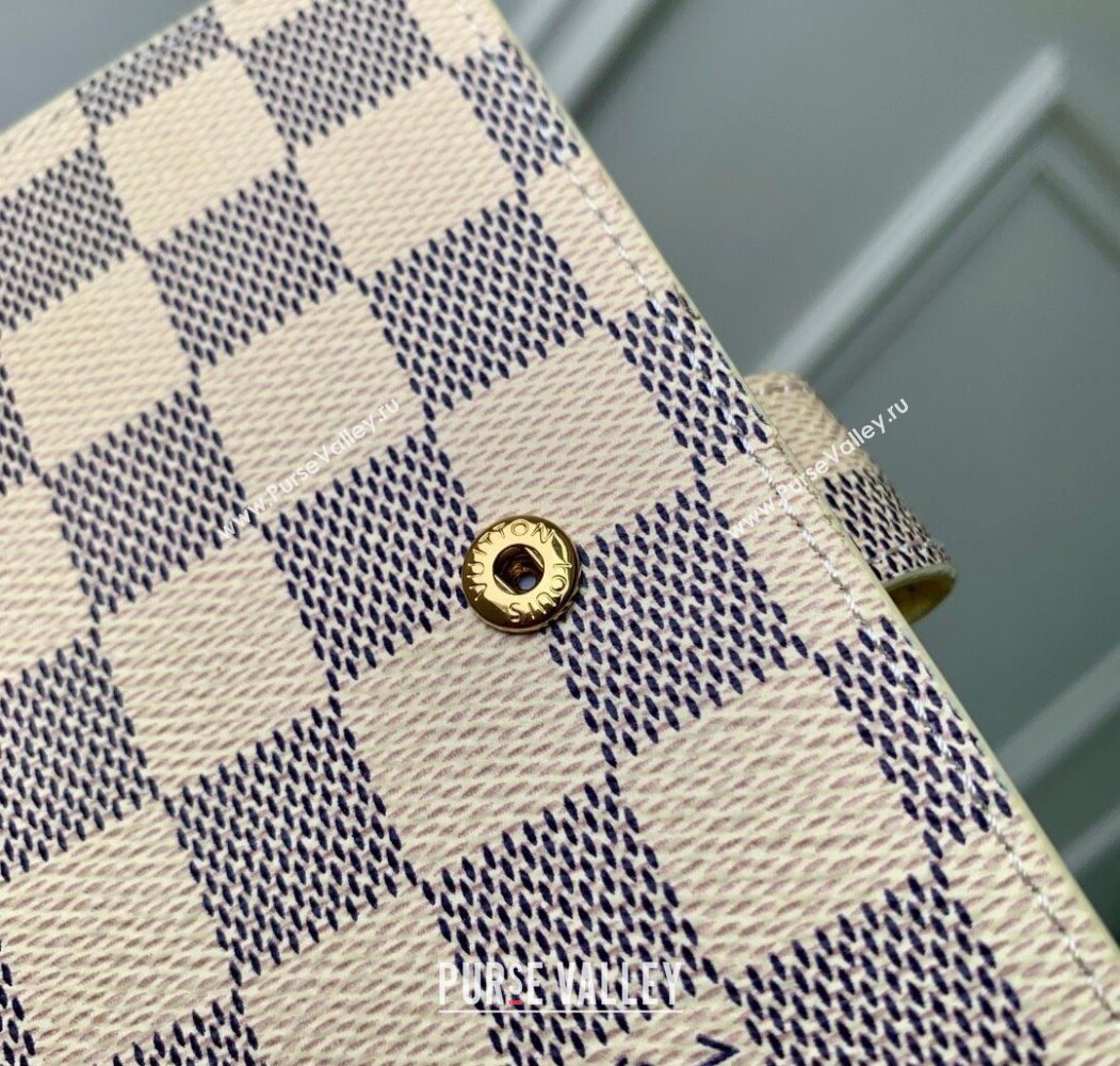 Louis Vuitton Small Ring Agenda Cover in Damier Azur Canvas 2025 R20706 (KI-251009051)