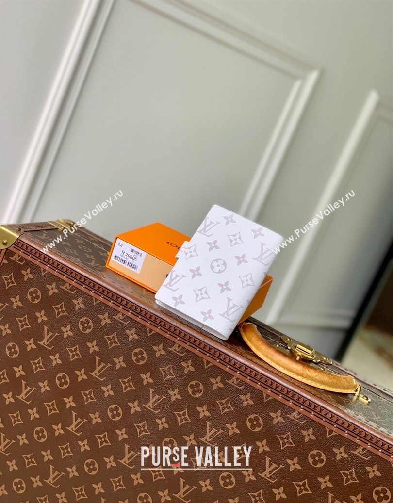 Louis Vuitton Small Ring Agenda Cover in Monogram Canvas White 2025 R20005 (KI-251009048)