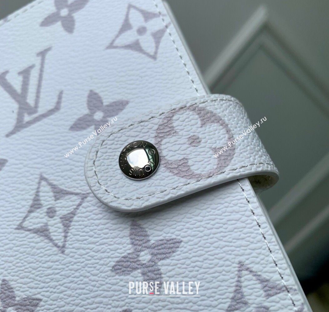 Louis Vuitton Small Ring Agenda Cover in Monogram Canvas White 2025 R20005 (KI-251009048)