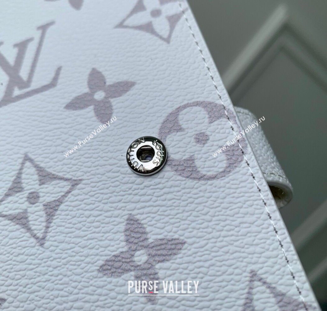 Louis Vuitton Small Ring Agenda Cover in Monogram Canvas White 2025 R20005 (KI-251009048)