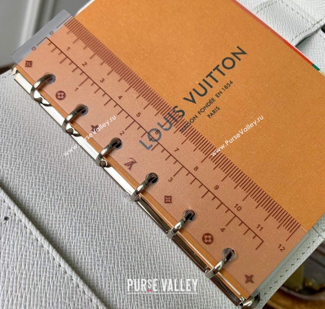 Louis Vuitton Small Ring Agenda Cover in Monogram Canvas White 2025 R20005 (KI-251009048)