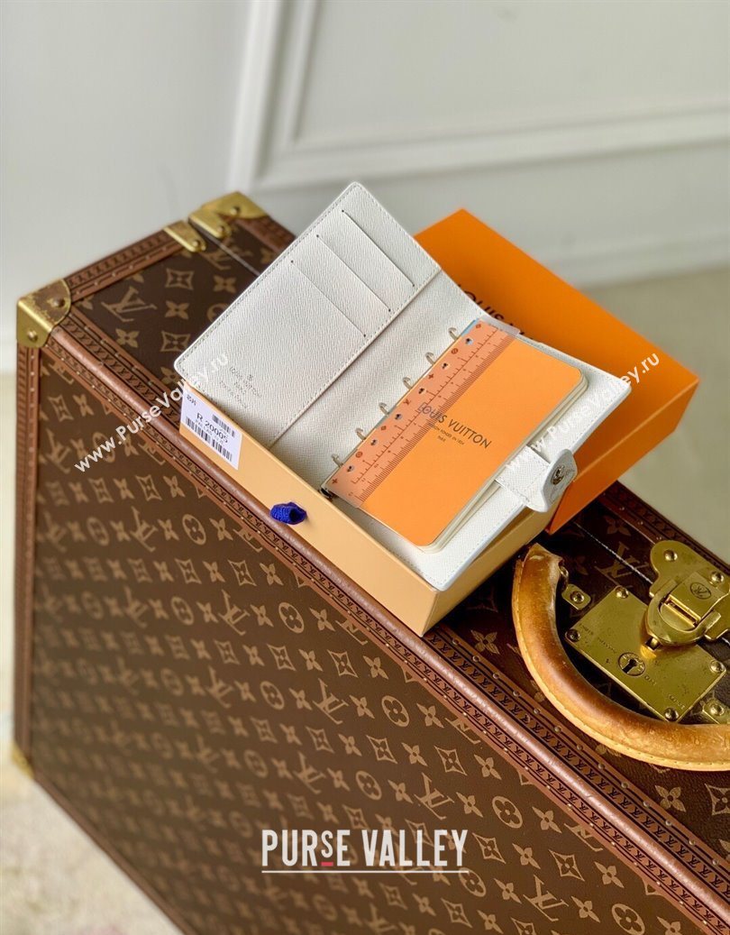 Louis Vuitton Small Ring Agenda Cover in Monogram Canvas White 2025 R20005 (KI-251009048)