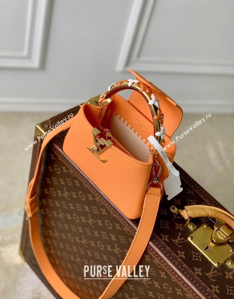 Louis Vuitton Capucines IVY Mini Bag in Grained Leather Orange M14396 2025 (KI-251009052)