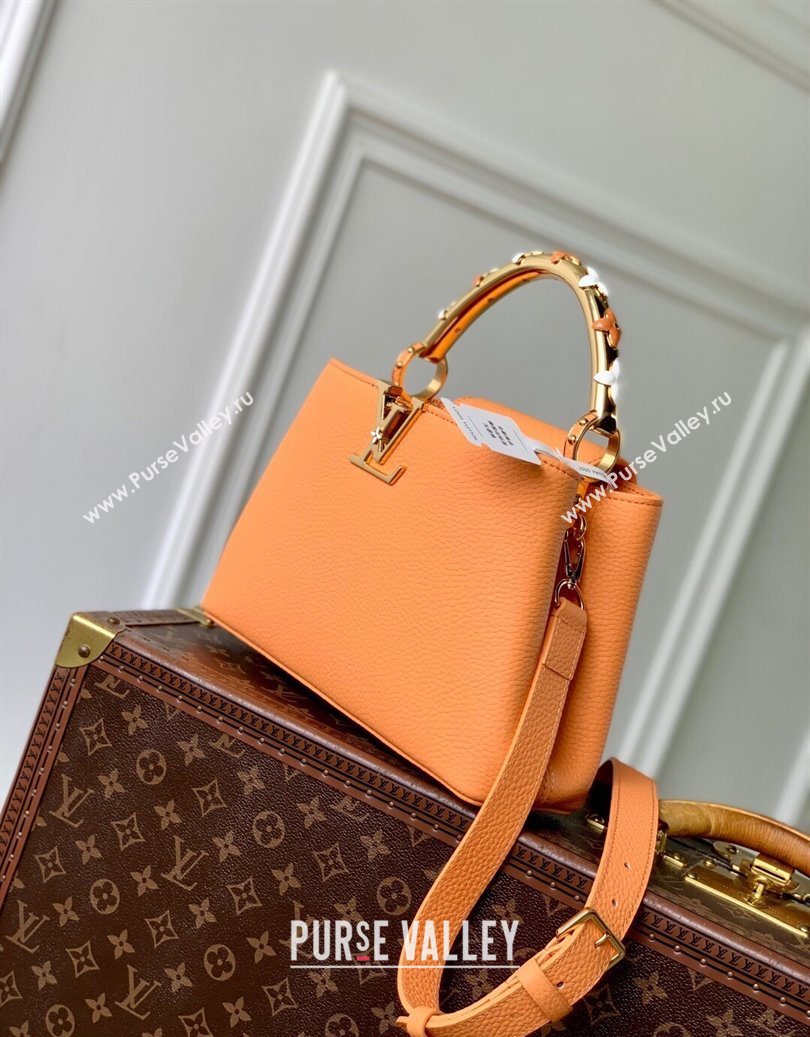 Louis Vuitton Capucines IVY PM Bag in Grained Leather M14396 Orange 2025 (KI-251009053)