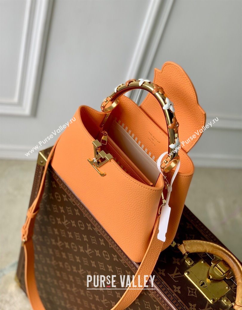 Louis Vuitton Capucines IVY PM Bag in Grained Leather M14396 Orange 2025 (KI-251009053)
