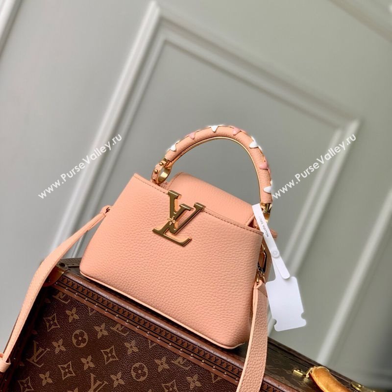 Louis Vuitton Capucines IVY Mini Bag in Grained Leather M14976 Pink 2025 (KI-251009054)