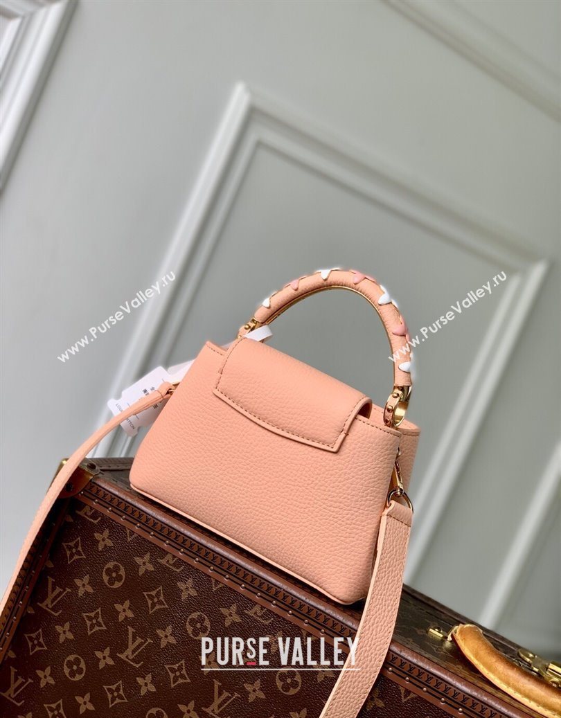 Louis Vuitton Capucines IVY Mini Bag in Grained Leather M14976 Pink 2025 (KI-251009054)