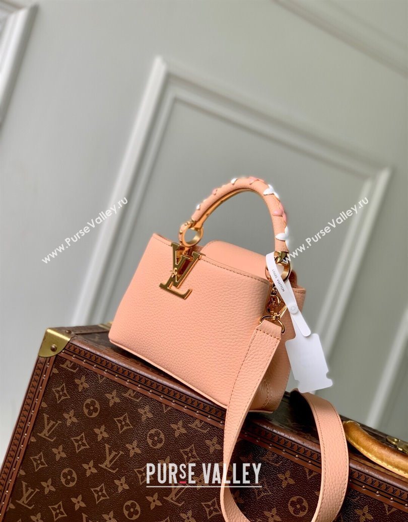 Louis Vuitton Capucines IVY Mini Bag in Grained Leather M14976 Pink 2025 (KI-251009054)