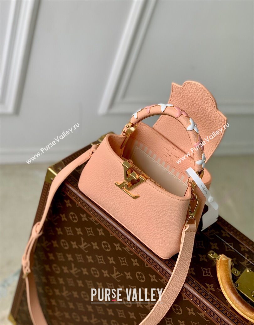 Louis Vuitton Capucines IVY Mini Bag in Grained Leather M14976 Pink 2025 (KI-251009054)