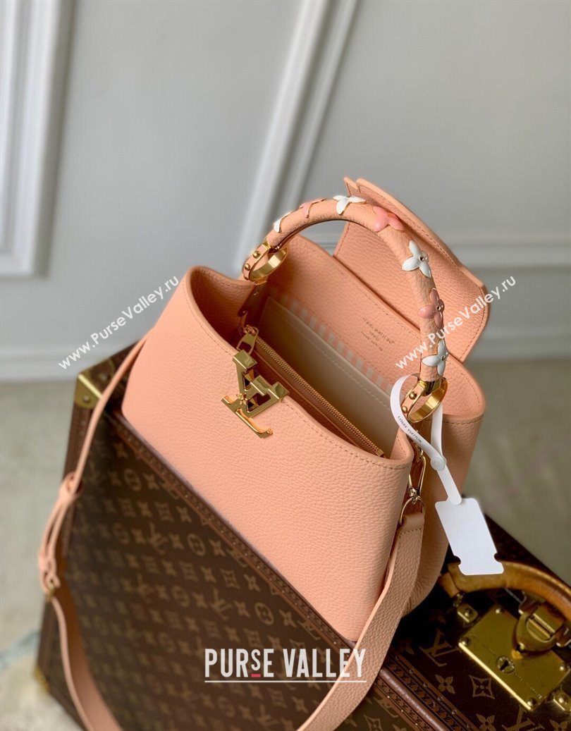 Louis Vuitton Capucines IVY PM Bag in Grained Leather M14976 Pink 2025 (KI-251009055)