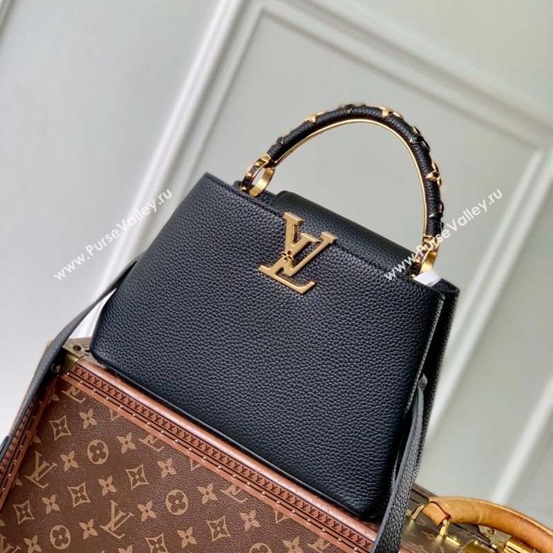 Louis Vuitton Capucines IVY PM Bag in Grained Leather M14976 Black 2025 (KI-251009057)