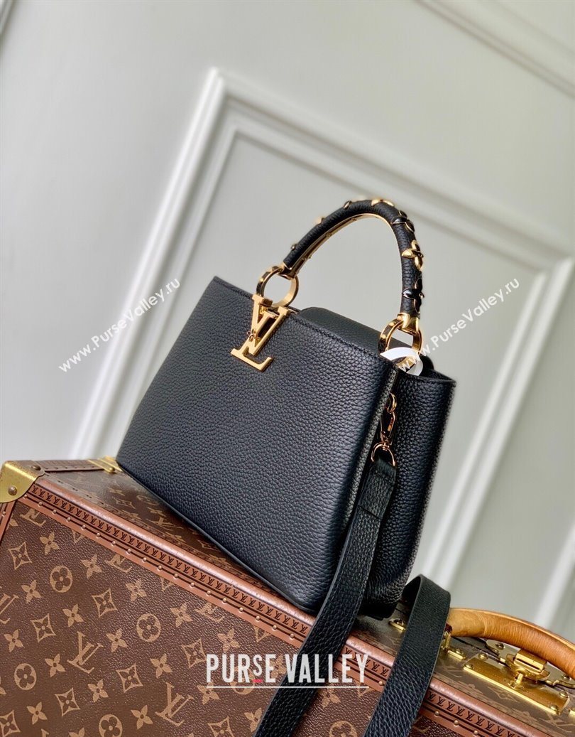 Louis Vuitton Capucines IVY PM Bag in Grained Leather M14976 Black 2025 (KI-251009057)