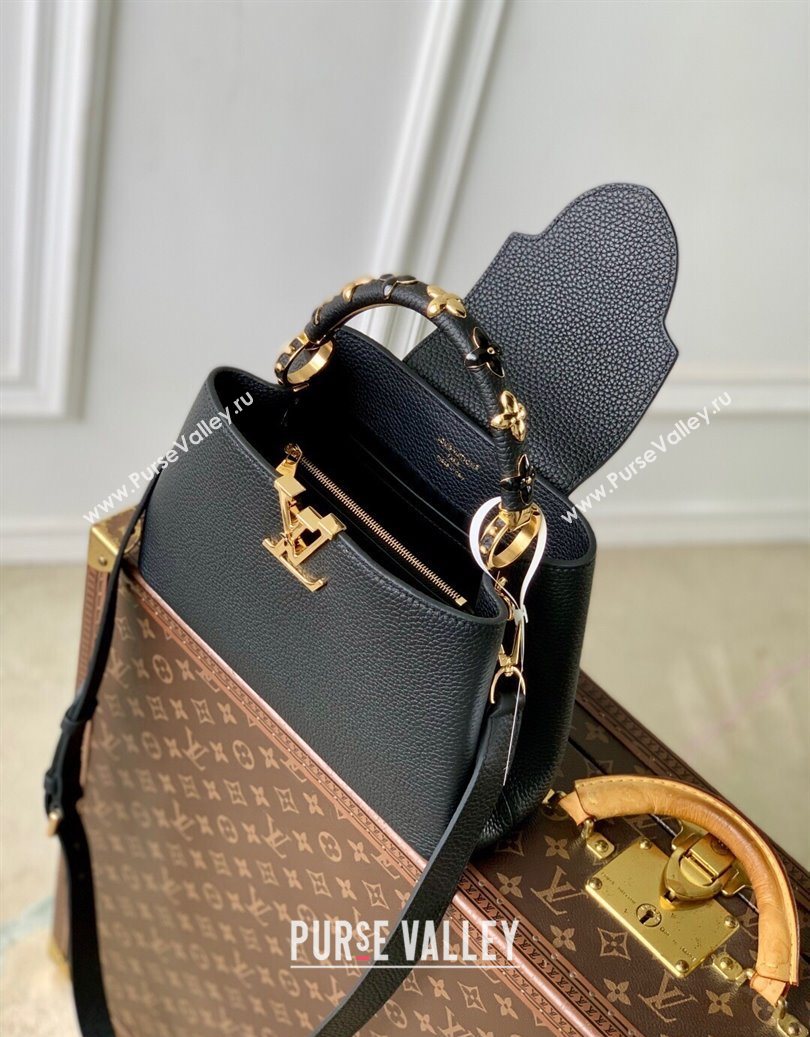 Louis Vuitton Capucines IVY PM Bag in Grained Leather M14976 Black 2025 (KI-251009057)