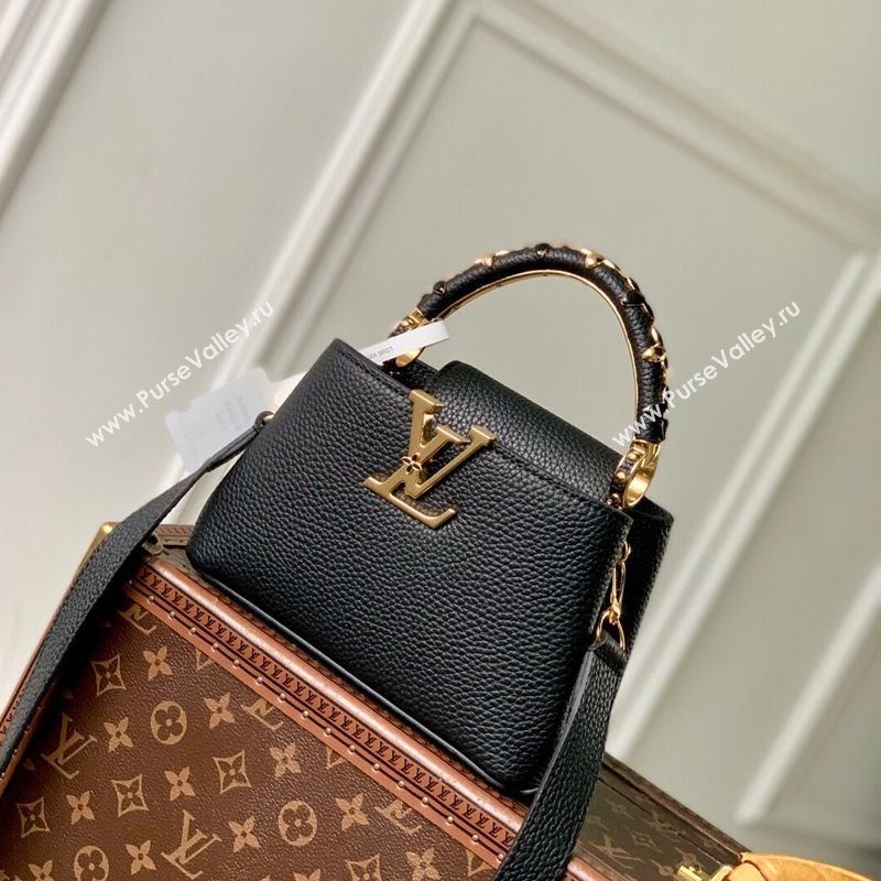 Louis Vuitton Capucines IVY Mini Bag in Grained Leather M14976 Black 2025 (KI-251009056)