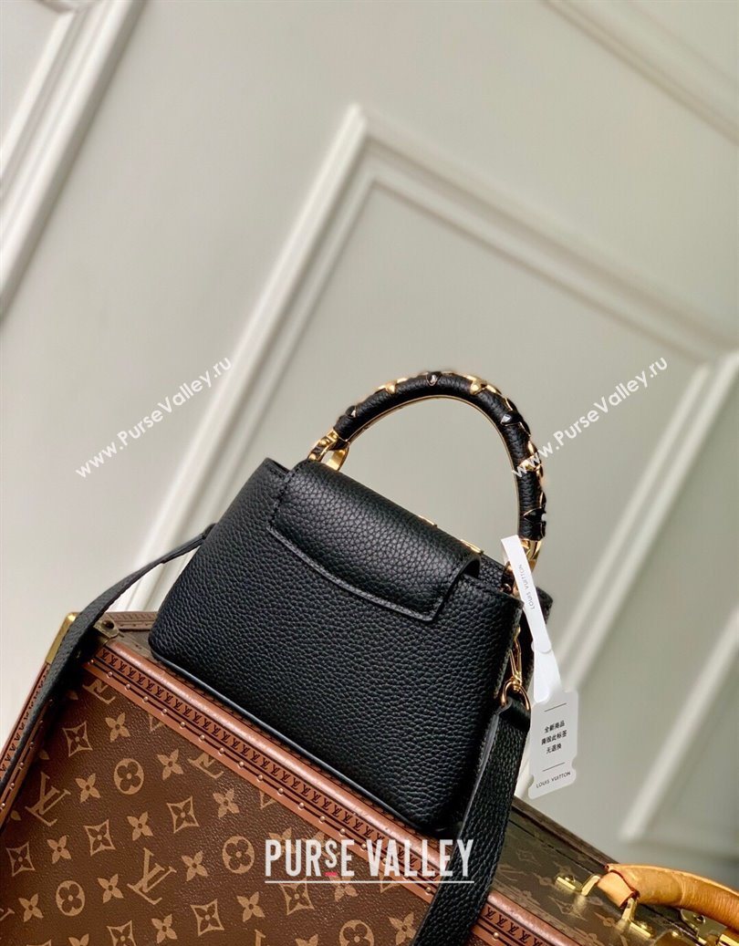 Louis Vuitton Capucines IVY Mini Bag in Grained Leather M14976 Black 2025 (KI-251009056)