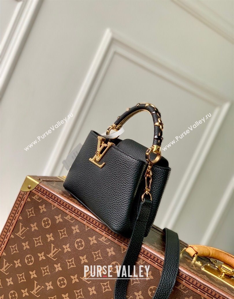 Louis Vuitton Capucines IVY Mini Bag in Grained Leather M14976 Black 2025 (KI-251009056)
