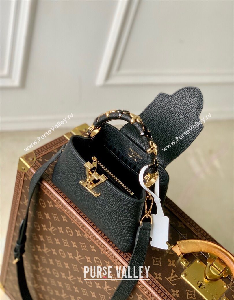 Louis Vuitton Capucines IVY Mini Bag in Grained Leather M14976 Black 2025 (KI-251009056)